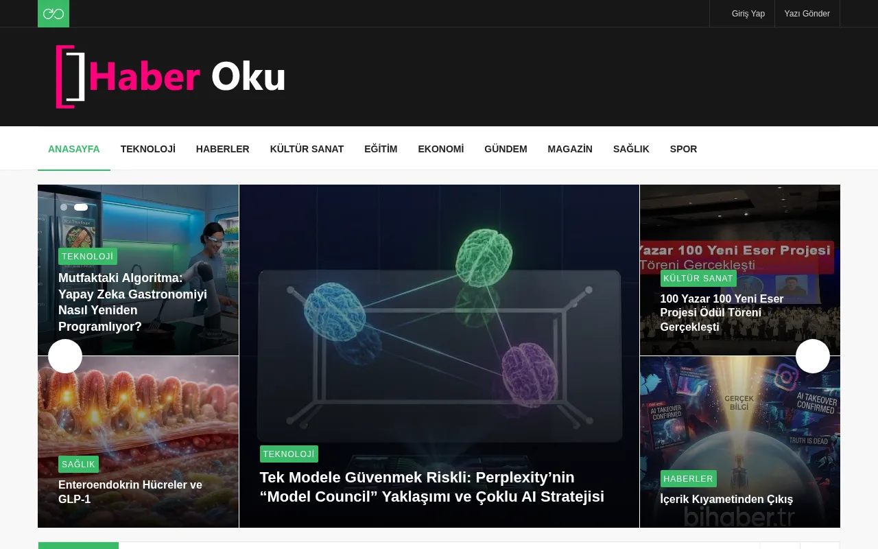 haberoku.net.tr web sitesi ekran görüntüsü - Haber