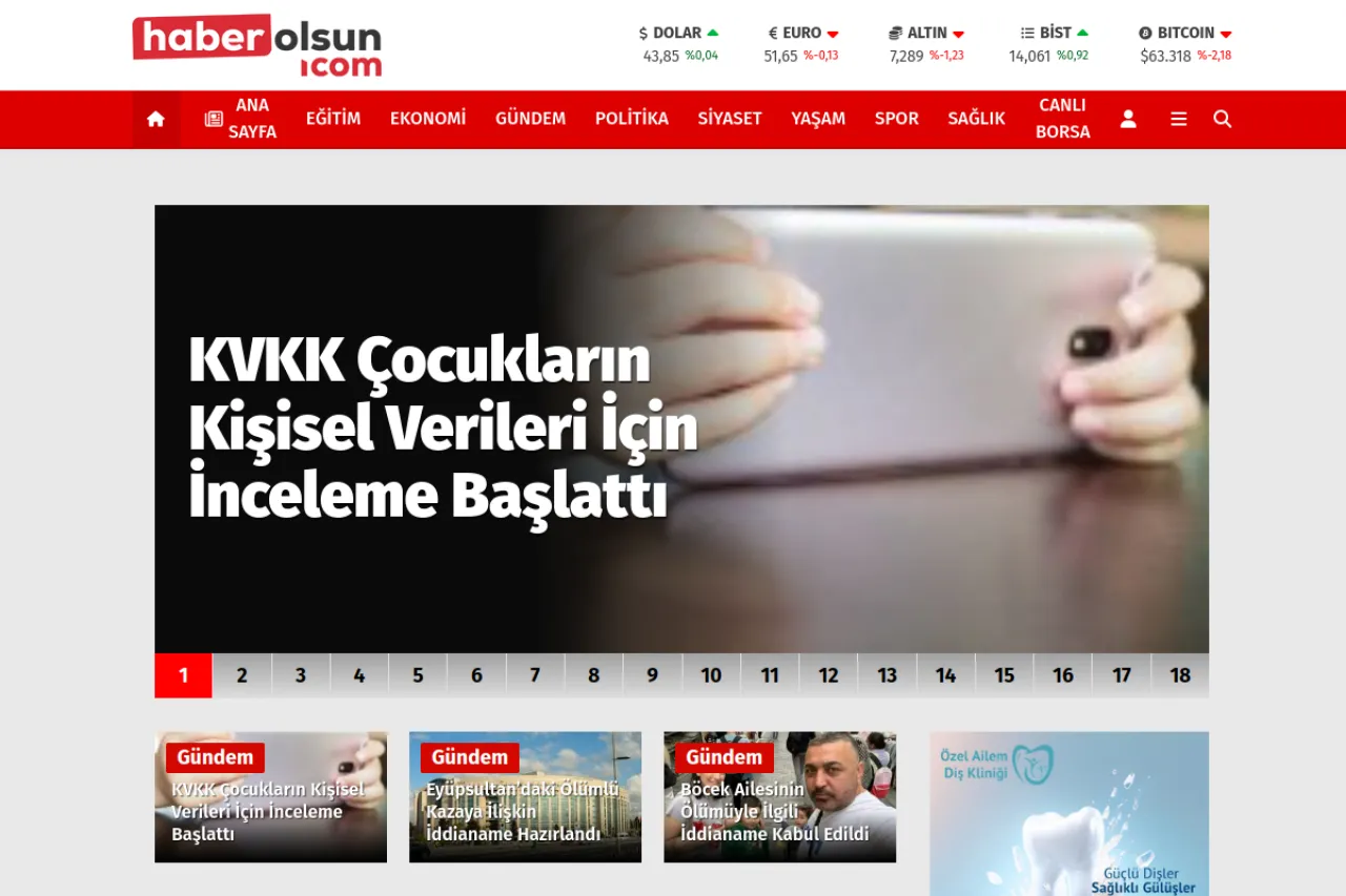 haberolsun.com web sitesi ekran görüntüsü - Haber