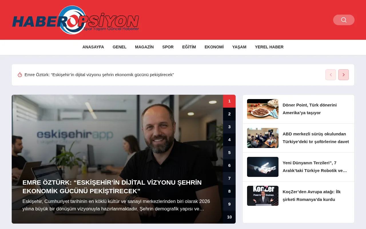 haberopsiyon.com web sitesi ekran görüntüsü - Haber - DA 16