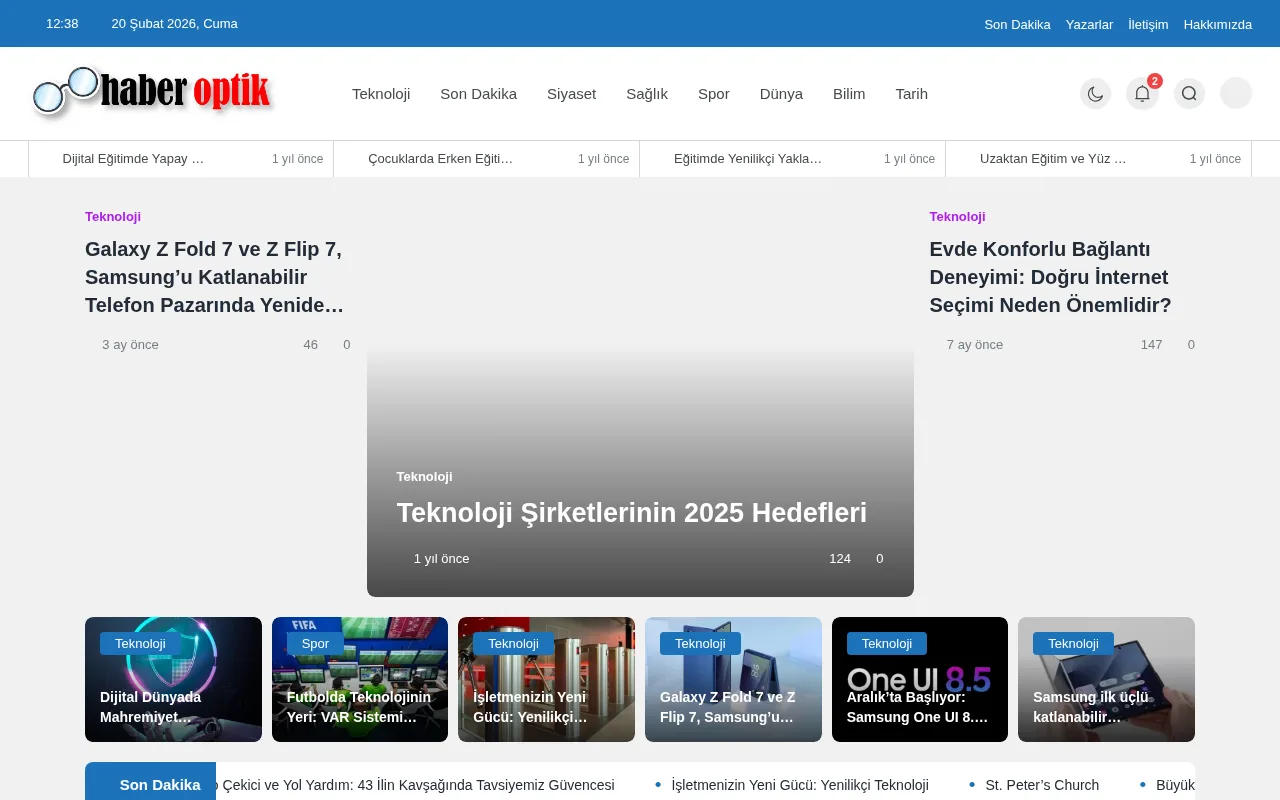 haberoptik.com web sitesi ekran görüntüsü - Haber