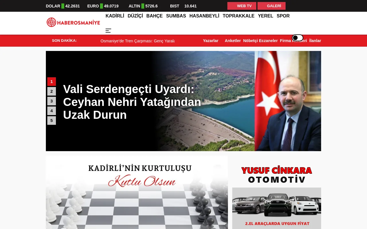haberosmaniye.com web sitesi ekran görüntüsü - Haber - DA 12
