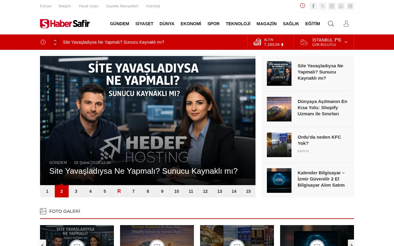 habersafir.com web sitesi ekran görüntüsü - Haber - DA 21