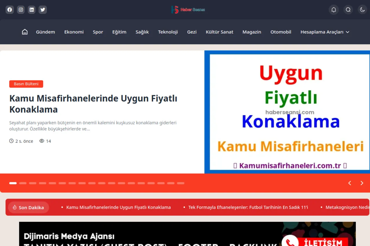 haberseansi.com web sitesi ekran görüntüsü