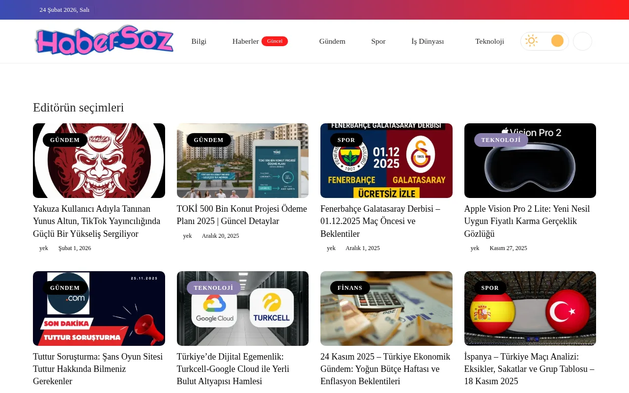 habersoz.com web sitesi ekran görüntüsü - Haber