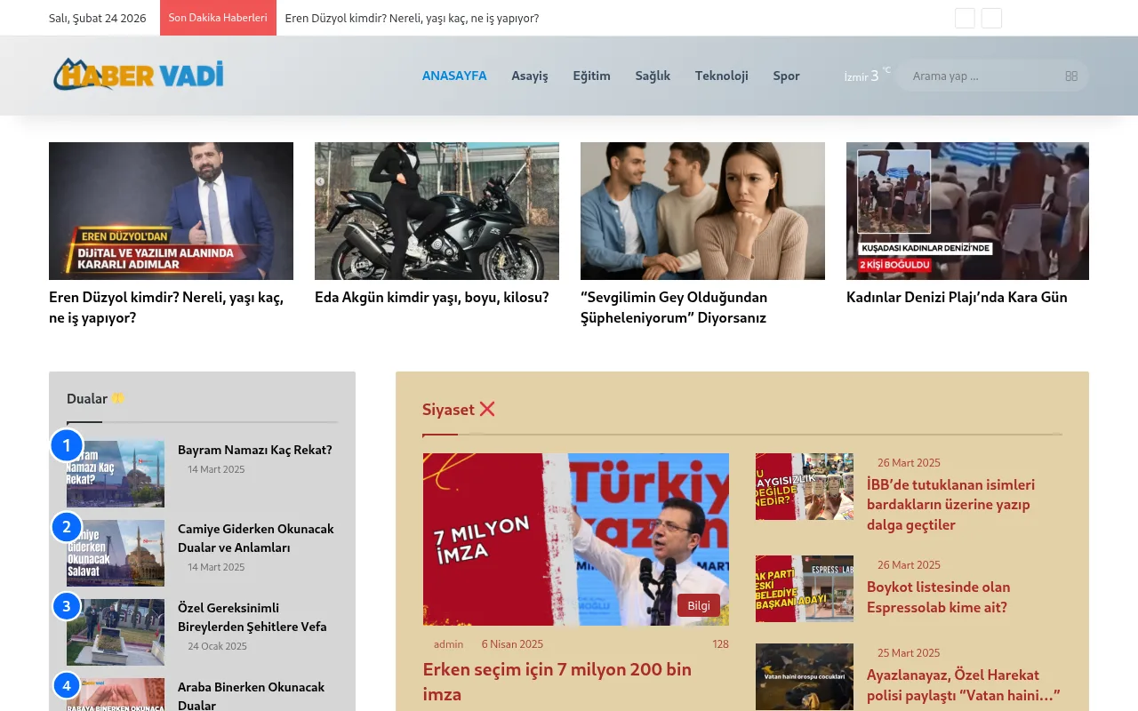 habervadi.com web sitesi ekran görüntüsü - Haber - DA 23