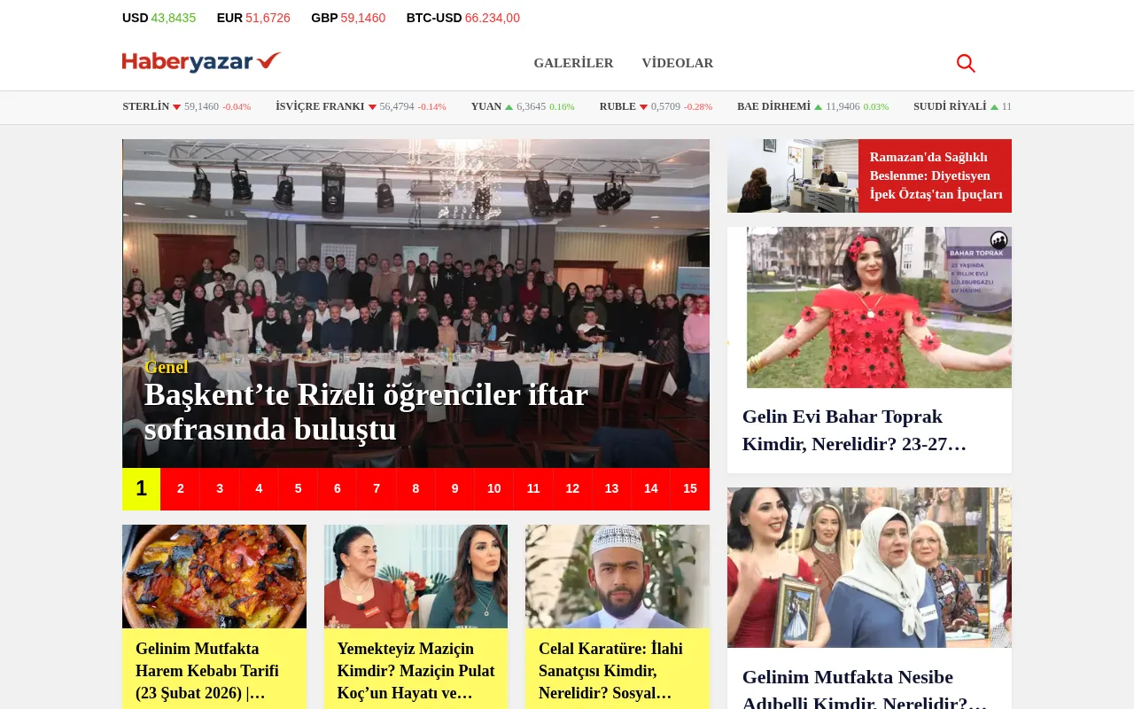 haberyazar.com web sitesi ekran görüntüsü - Haber