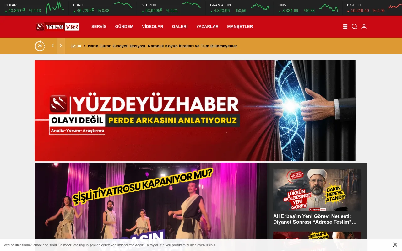 haberyuzdeyuz.com web sitesi ekran görüntüsü - Haber