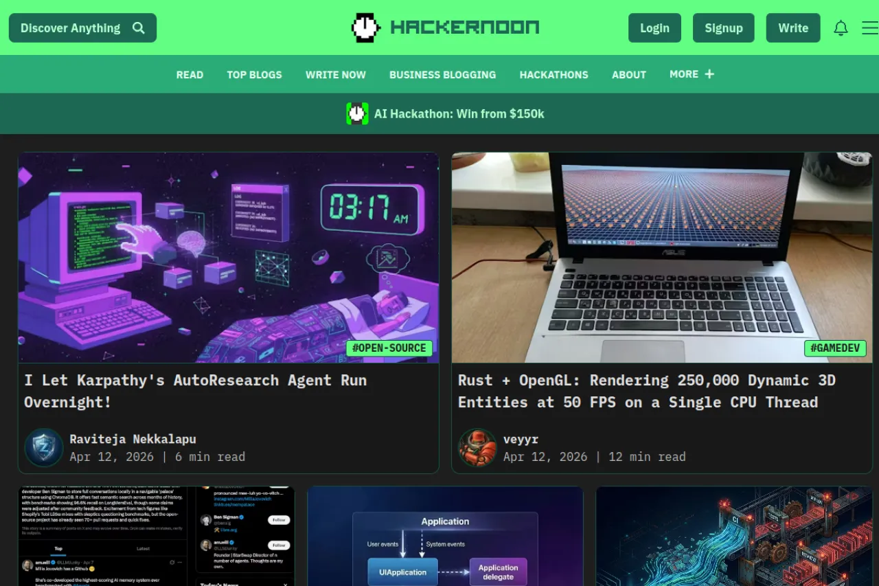 hackernoon.com web sitesi ekran görüntüsü - Teknoloji - DA 85