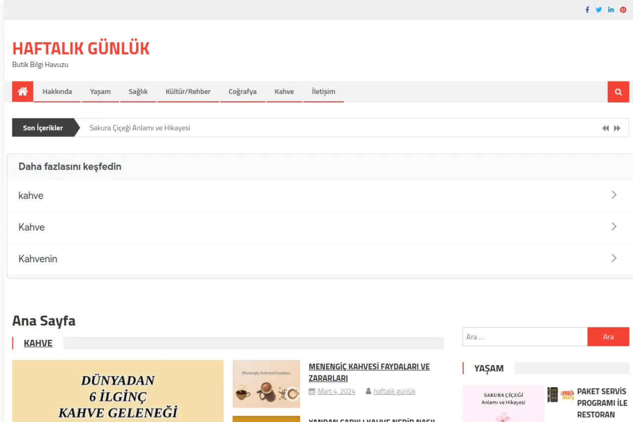 haftalikgunluk.com web sitesi ekran görüntüsü