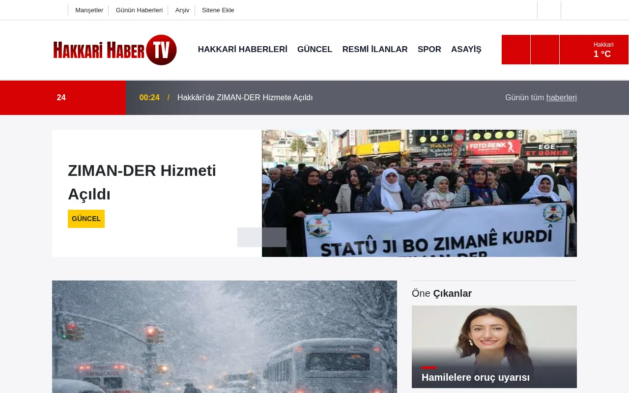 hakkarihabertv.com web sitesi ekran görüntüsü - Haber - DA 28