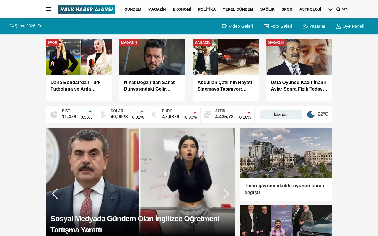 halkhaberajansi.com web sitesi ekran görüntüsü - Haber