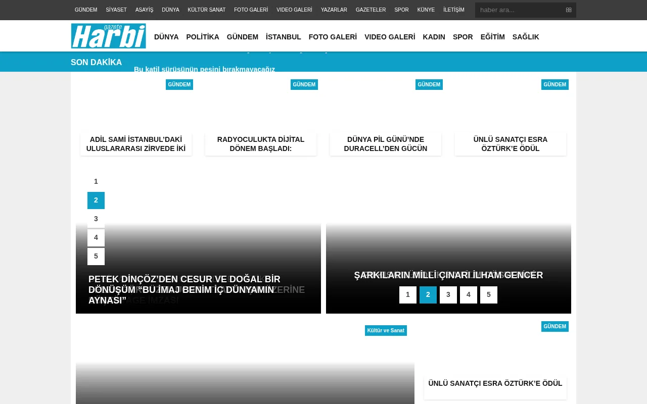 harbigazete.com.tr web sitesi ekran görüntüsü - Haber