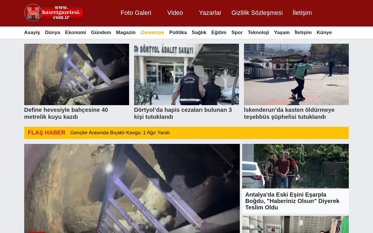 hasretgazetesi.com.tr web sitesi ekran görüntüsü - Haber