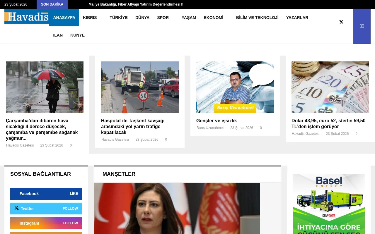 havadiskibris.com web sitesi ekran görüntüsü - DA 37