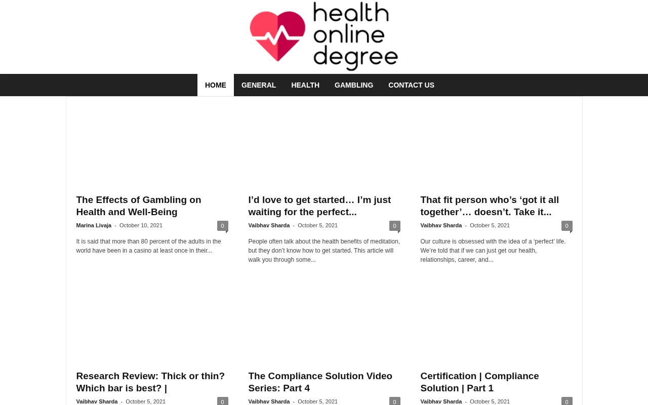 healthonlinedegree.com web sitesi ekran görüntüsü - Sağlık