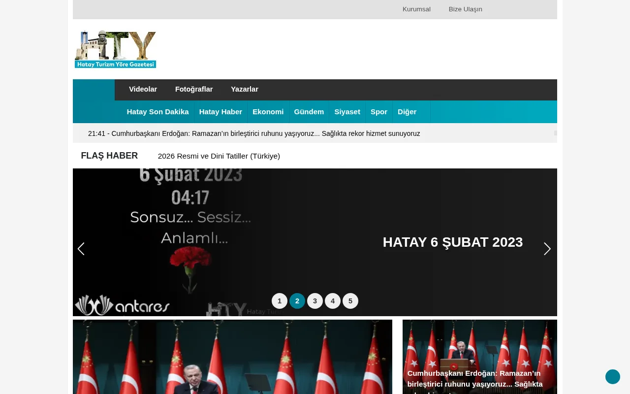 htygazete.com web sitesi ekran görüntüsü - Haber