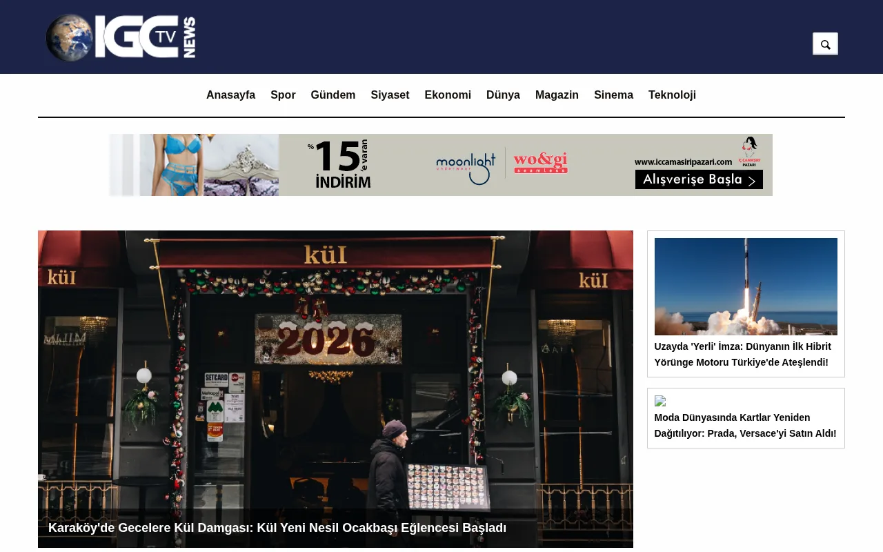 igcnews.com.tr web sitesi ekran görüntüsü - Haber