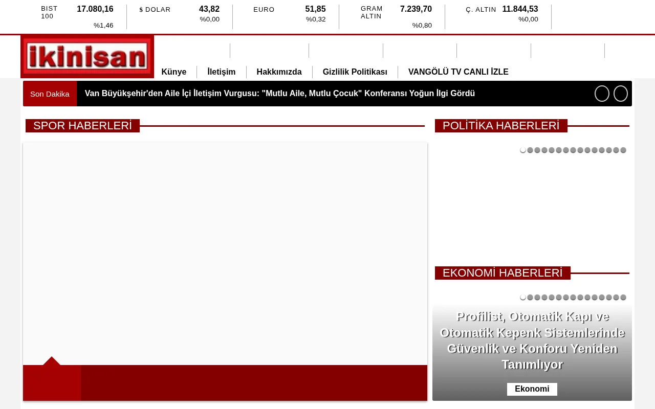 ikinisangazetesi.com web sitesi ekran görüntüsü - Haber