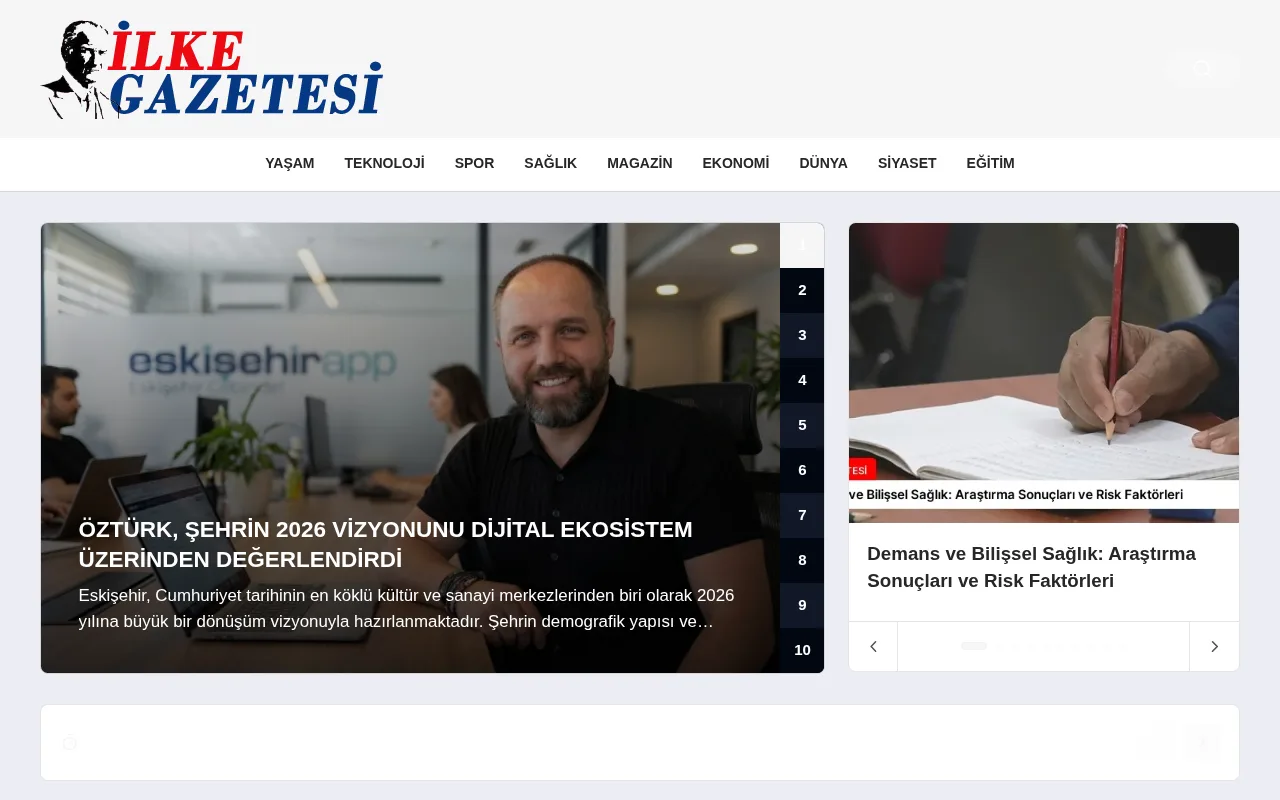 ilkegazetesi.net web sitesi ekran görüntüsü - Haber - DA 25
