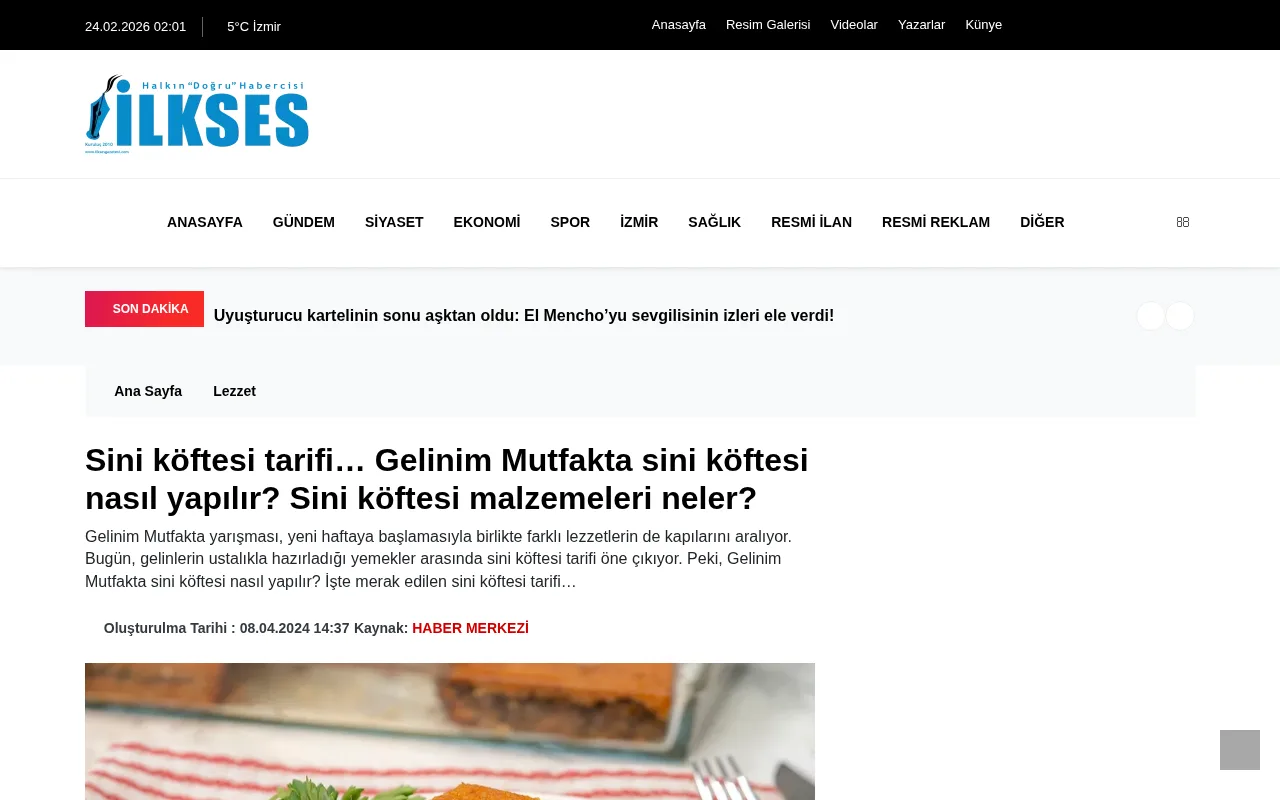 ilksesgazetesi.com web sitesi ekran görüntüsü - Haber - DA 35