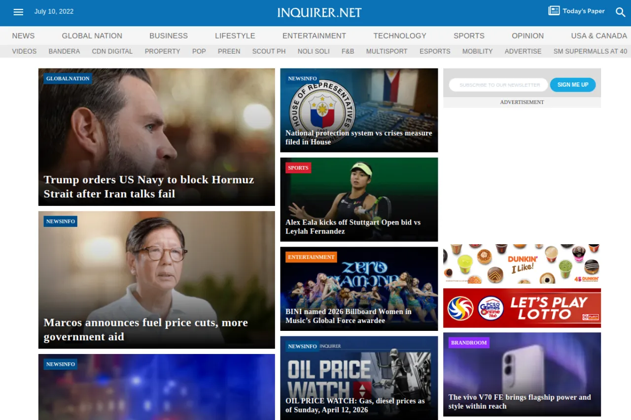 inquirer.net web sitesi ekran görüntüsü - Teknoloji - DA 89