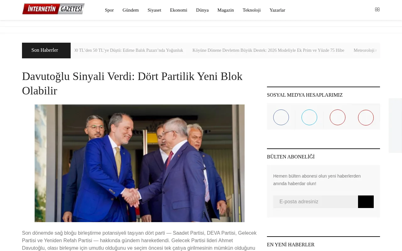 internetingazetesi.com web sitesi ekran görüntüsü - Haber