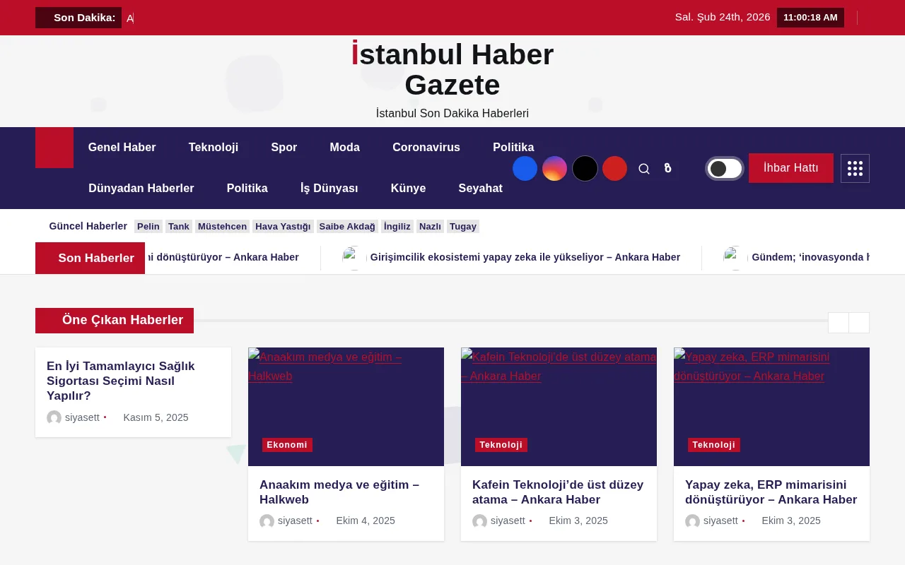 istanbulhabergazete.com web sitesi ekran görüntüsü - Haber