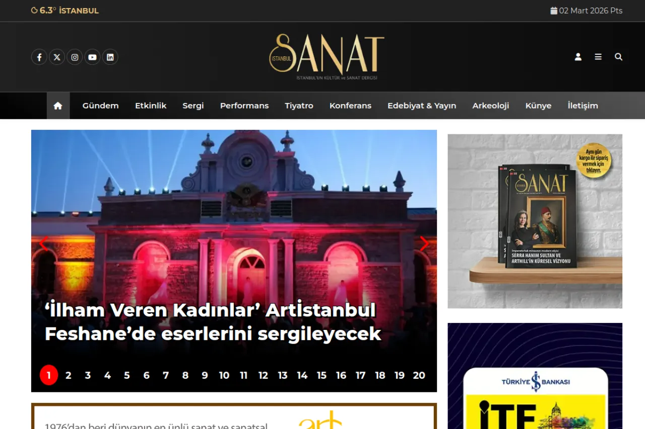 İstanbul Sanat web sitesi ekran görüntüsü - Haber - DA 11