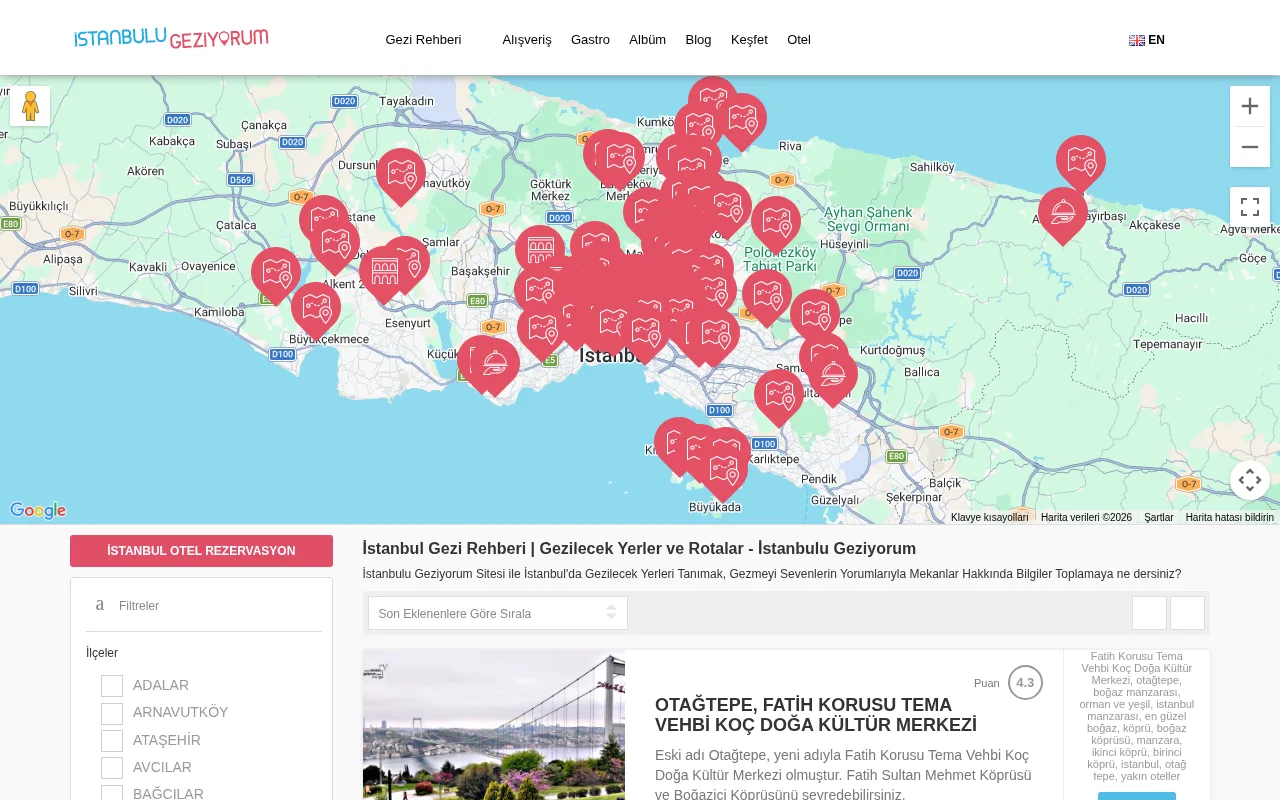 istanbulugeziyorum.com web sitesi ekran görüntüsü - Seyahat