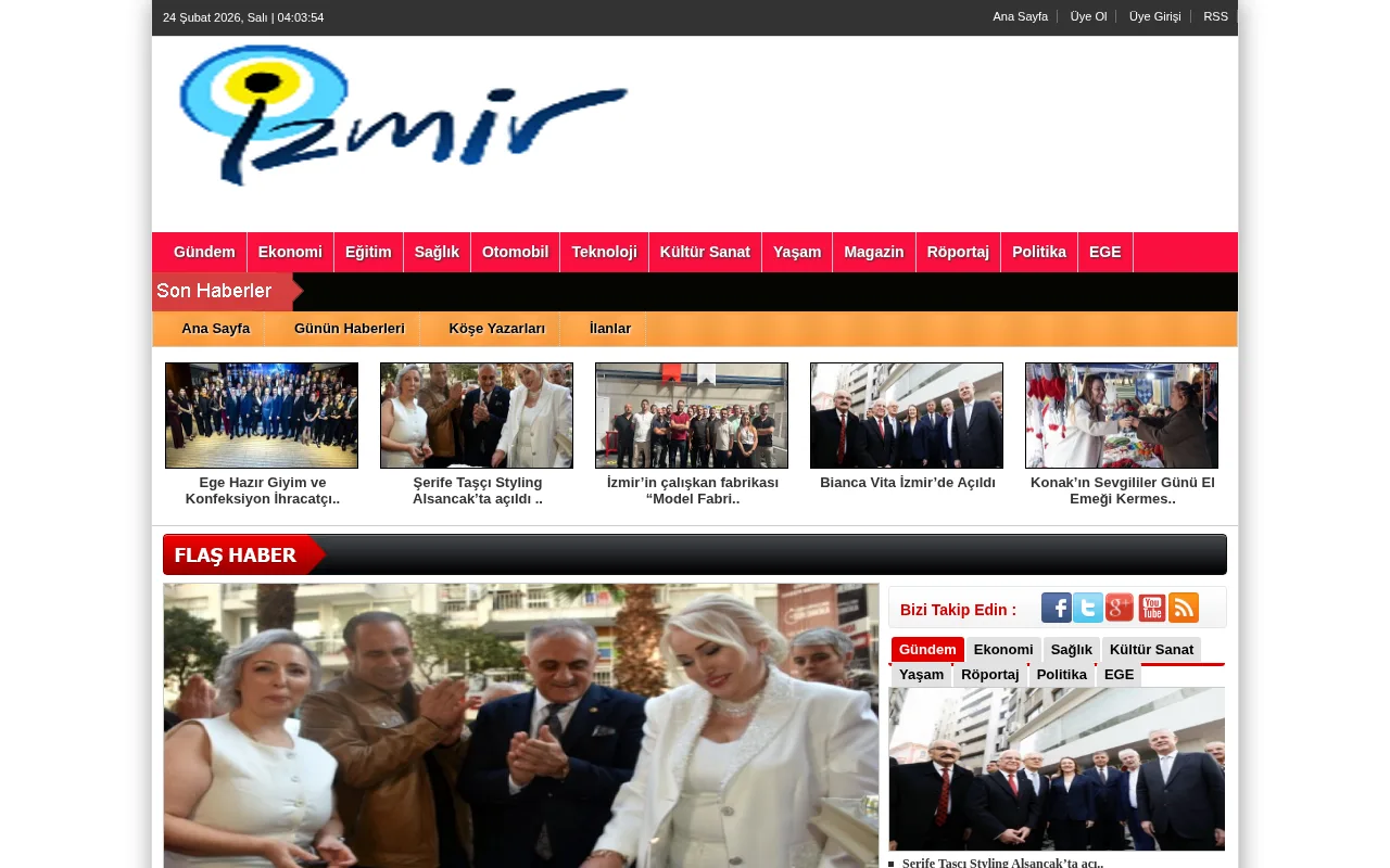 izmirdehaber.com web sitesi ekran görüntüsü - Haber - DA 9