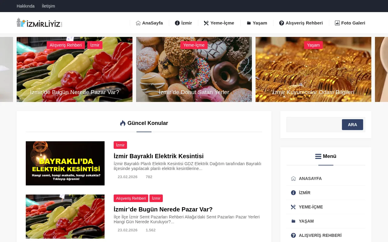 izmirliyiz.com web sitesi ekran görüntüsü - DA 19
