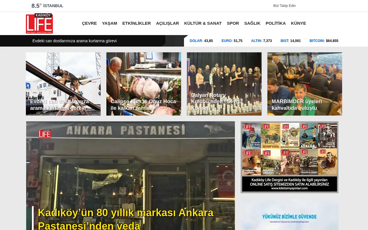 kadikoylife.com web sitesi ekran görüntüsü - Haber - DA 25