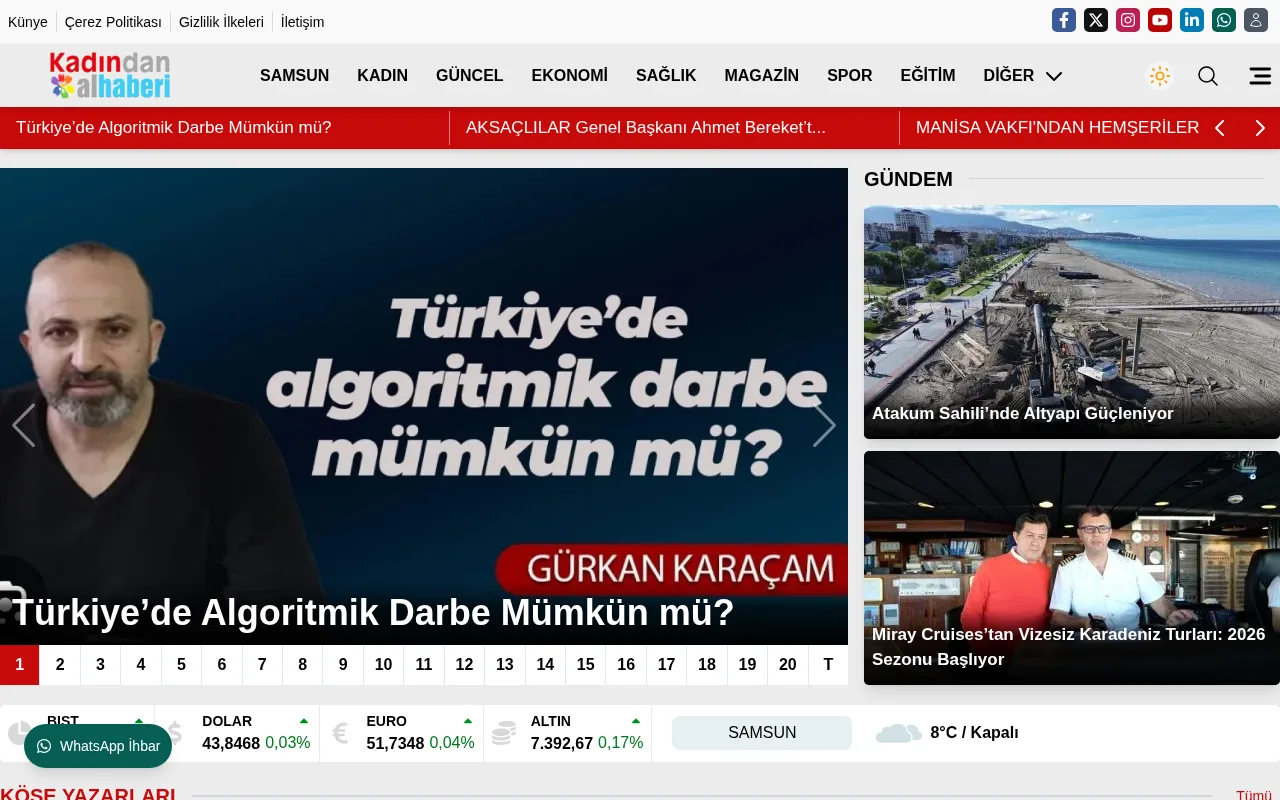 kadindanalhaberi.com web sitesi ekran görüntüsü - Haber - DA 24