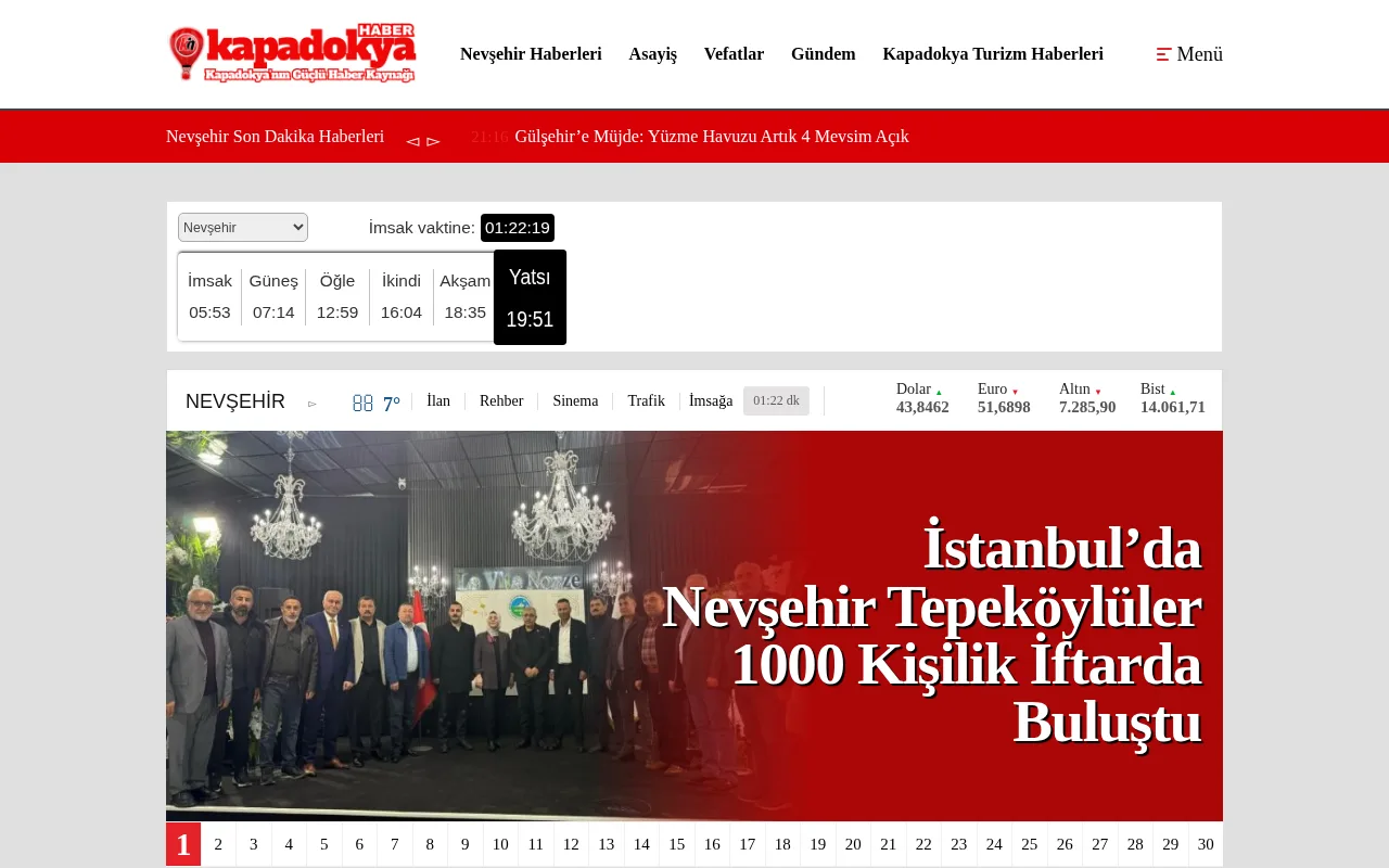 kapadokyahaber.com.tr web sitesi ekran görüntüsü - Haber - DA 8