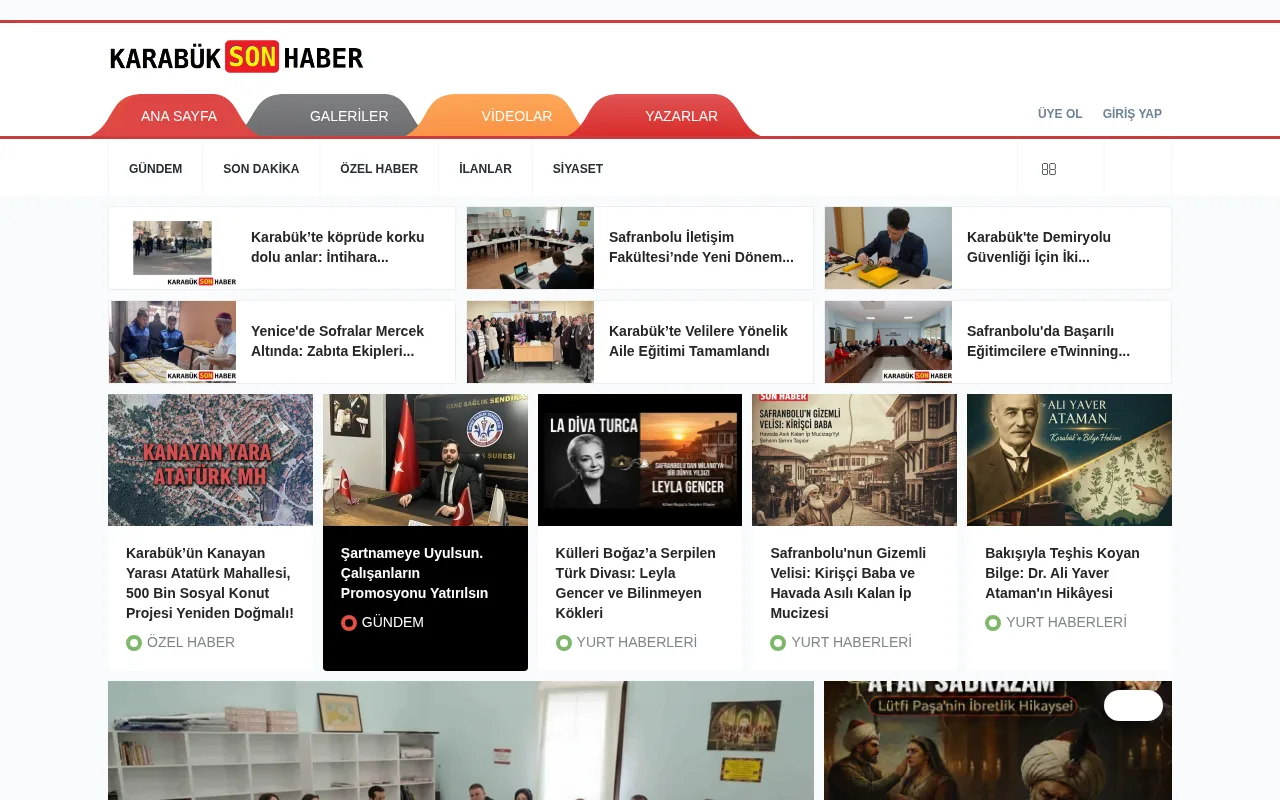 karabuksonhaber.com.tr web sitesi ekran görüntüsü - Haber - DA 10