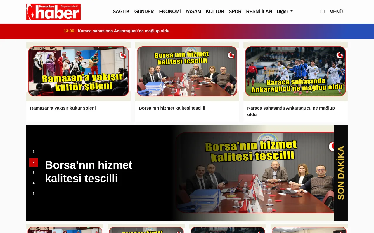 karacabeyhaber.com web sitesi ekran görüntüsü - Haber - DA 19