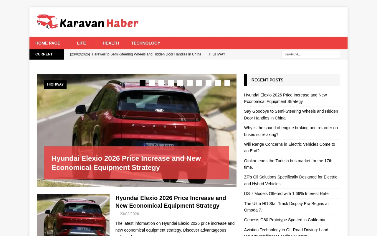 karavanhaber.com web sitesi ekran görüntüsü - Haber