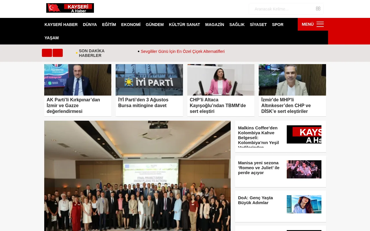 kayseriahaber.com web sitesi ekran görüntüsü - Haber - DA 30