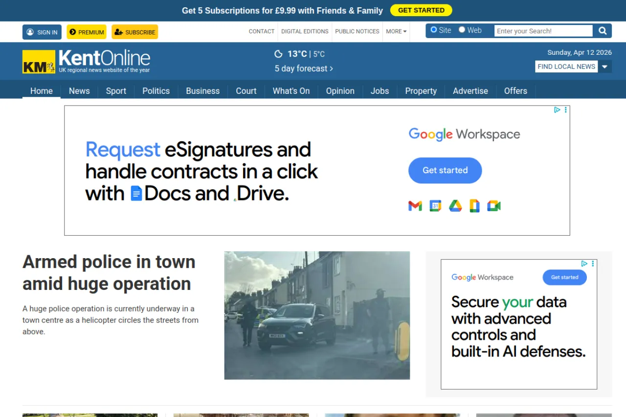 kentonline.co.uk web sitesi ekran görüntüsü - Teknoloji - DA 75