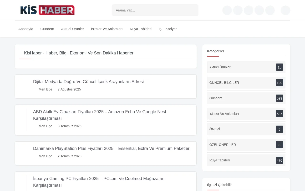 kishaber.com.tr web sitesi ekran görüntüsü - Haber - DA 33