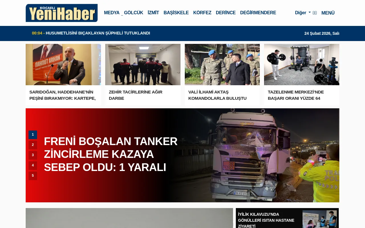 kocaeliyenihaber.com web sitesi ekran görüntüsü - Haber - DA 21