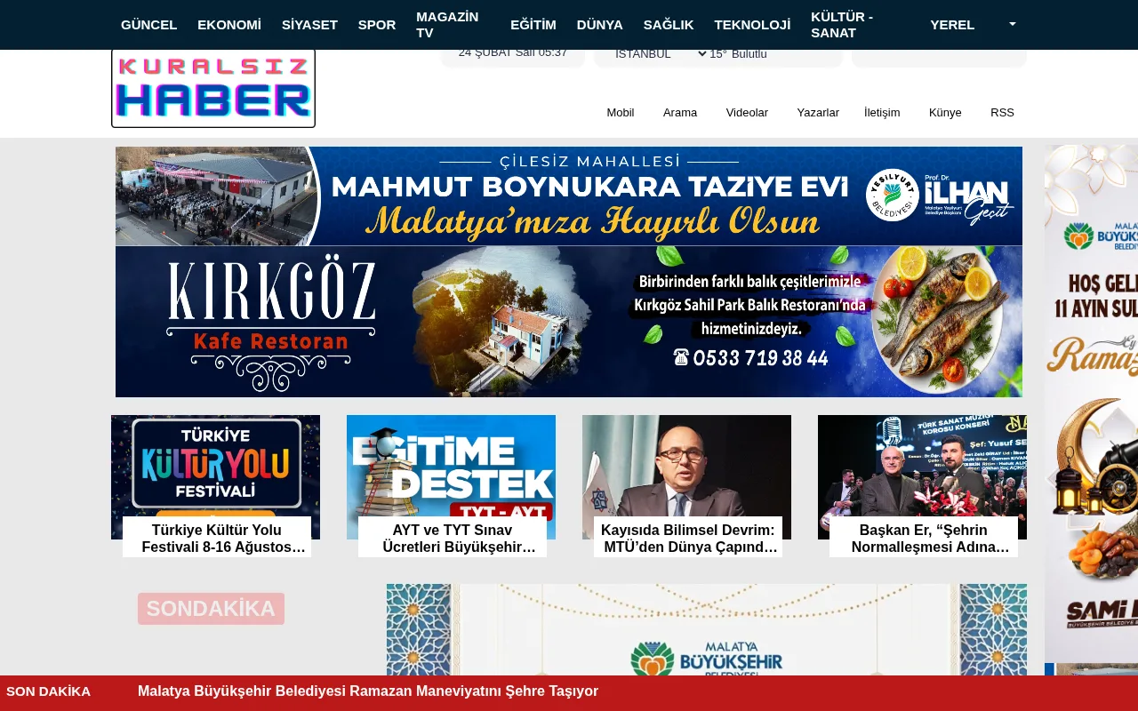 kuralsizhaber.com web sitesi ekran görüntüsü - Haber