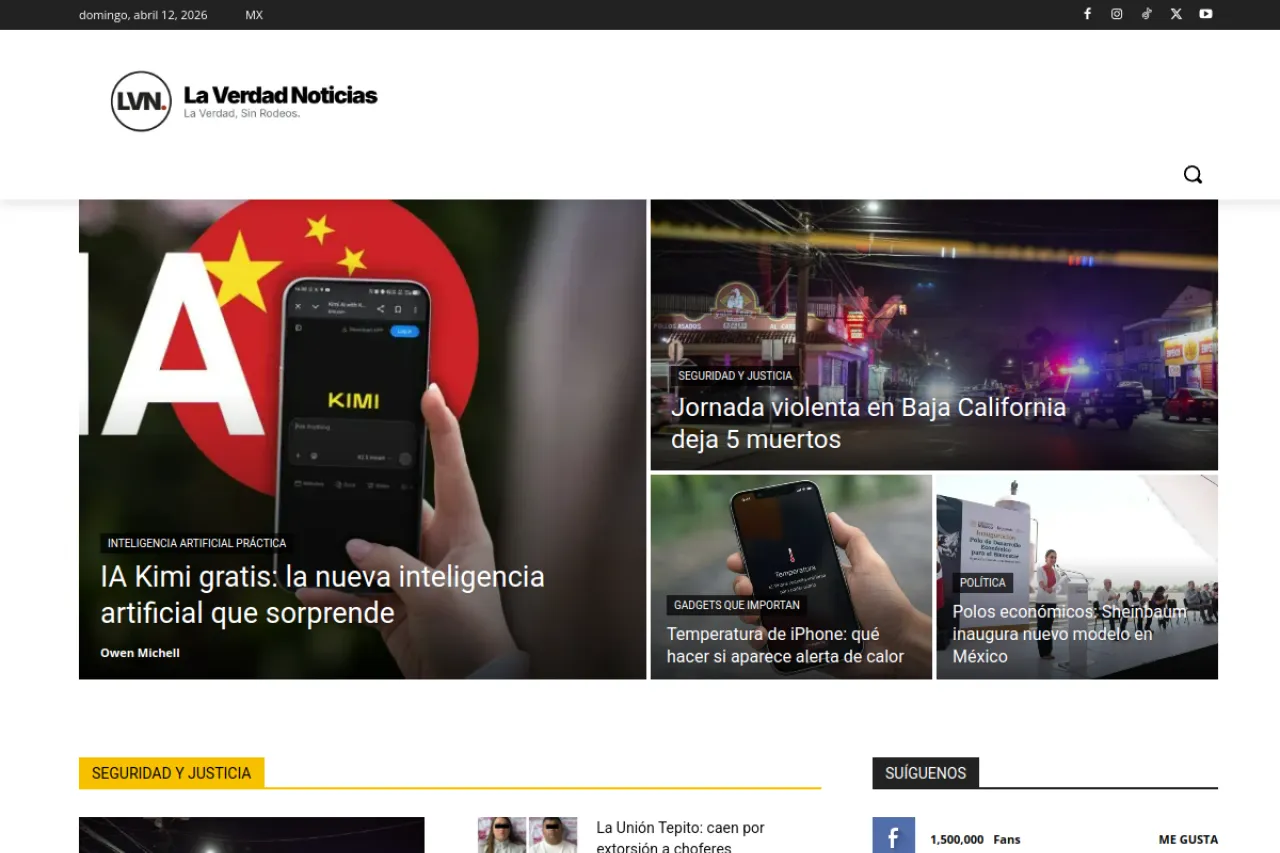 laverdadnoticias.com web sitesi ekran görüntüsü - Teknoloji - DA 74