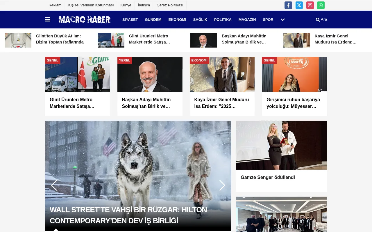 macrohaber.com web sitesi ekran görüntüsü - Haber - DA 25