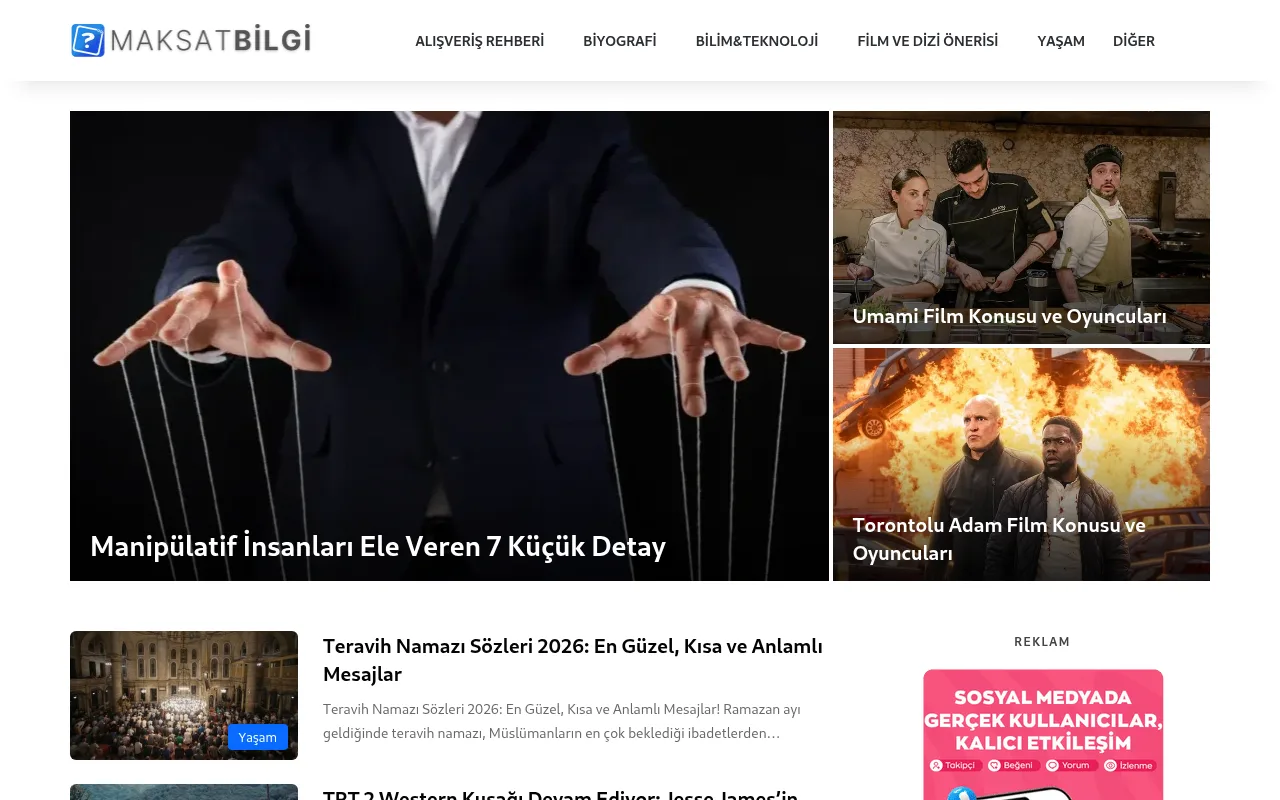 MaksatBilgi.com web sitesi ekran görüntüsü - DA 29