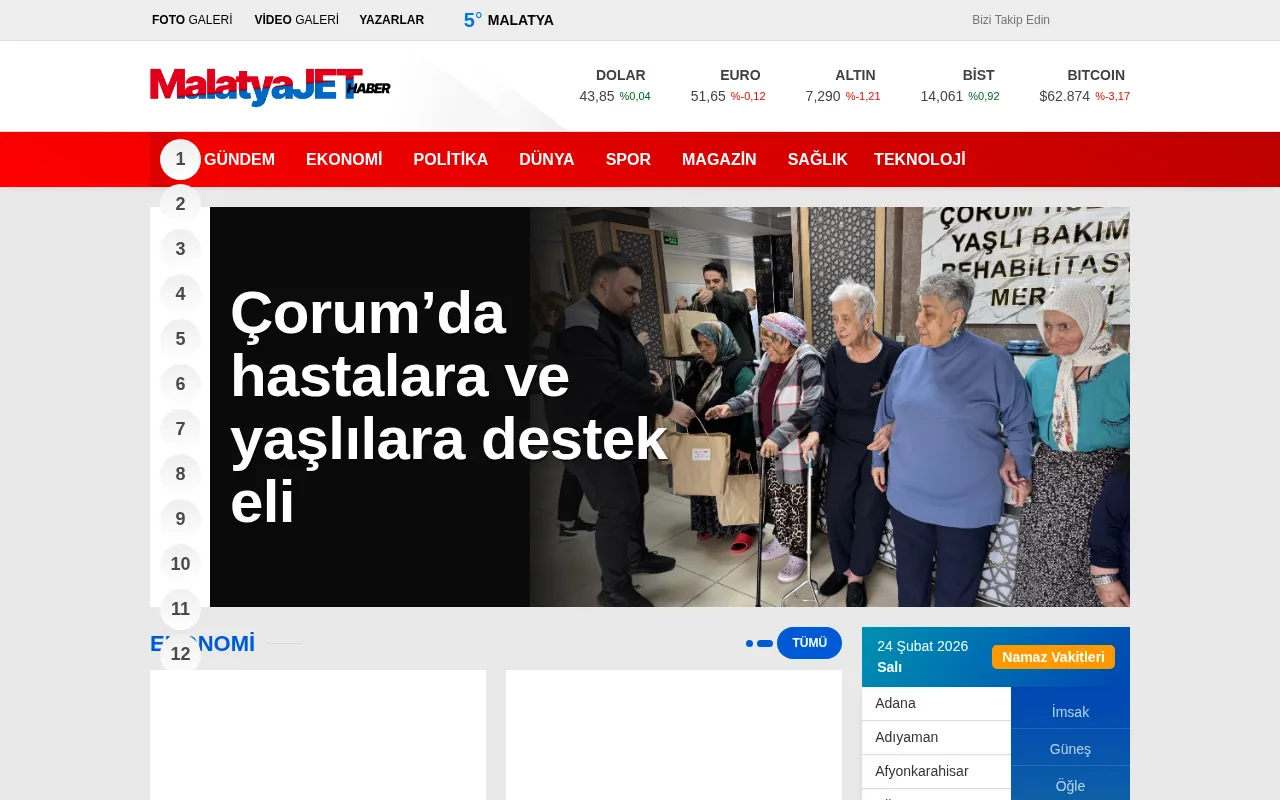 malatyajethaber.com.tr web sitesi ekran görüntüsü - Haber - DA 32