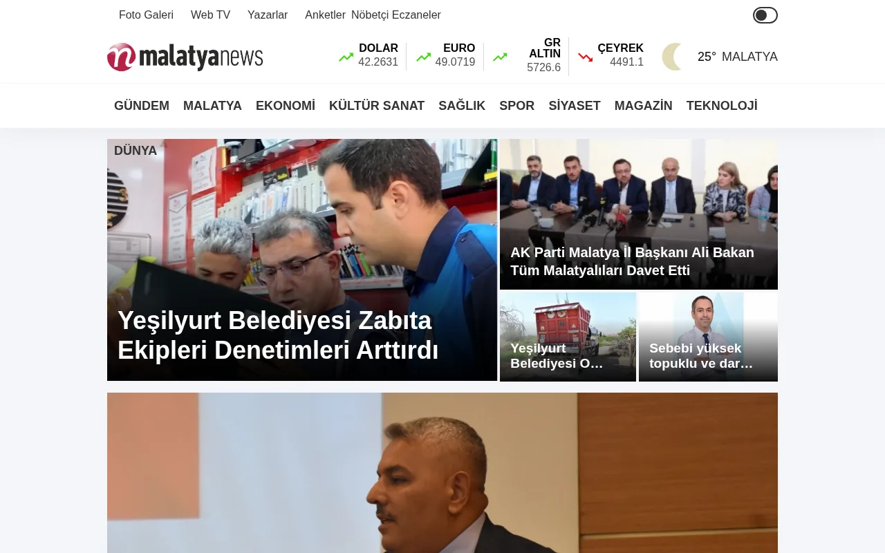 malatyanews.com web sitesi ekran görüntüsü - Haber