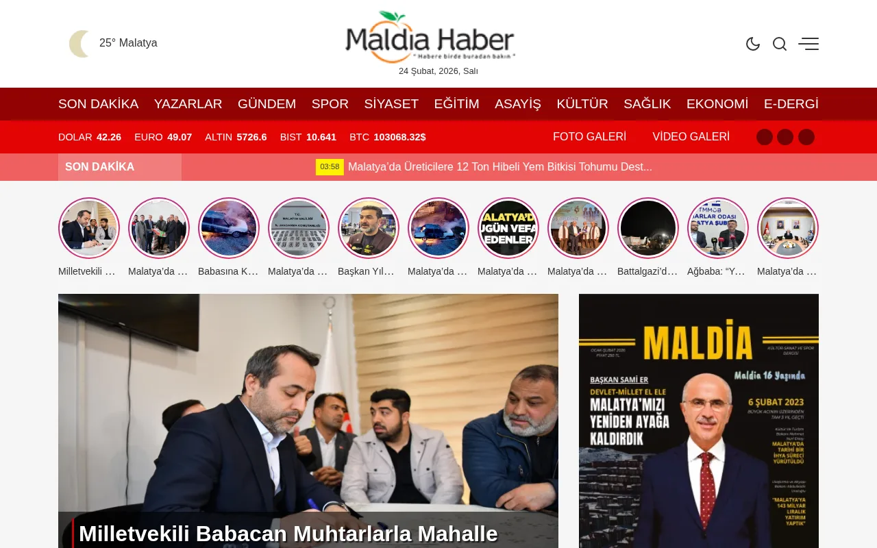maldiahaber.com web sitesi ekran görüntüsü - Haber