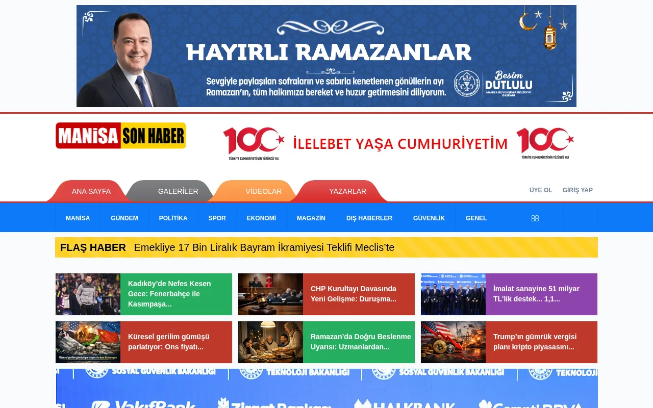 manisasonhaber.com web sitesi ekran görüntüsü - Haber