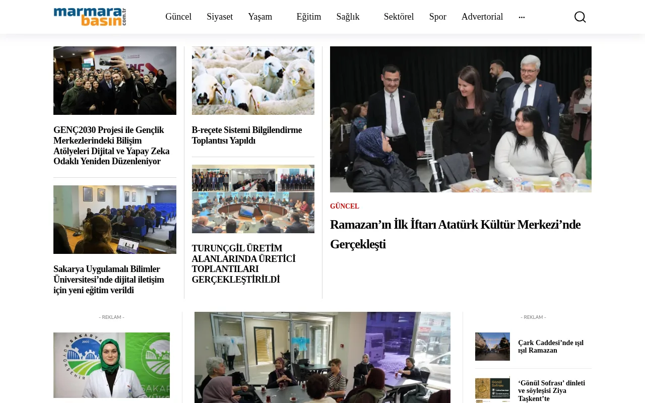 marmarabasin.com.tr web sitesi ekran görüntüsü - Otomotiv - DA 25